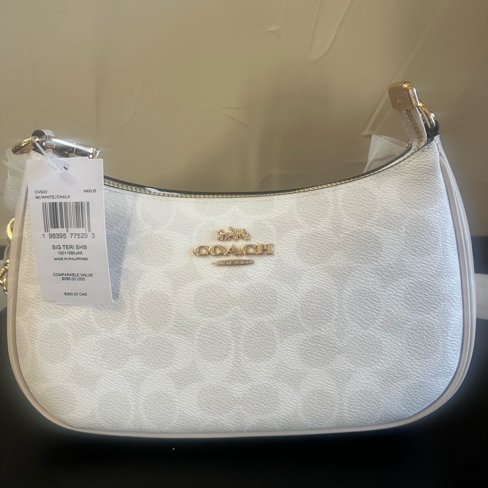 Coach Signature White Shoulder Bag